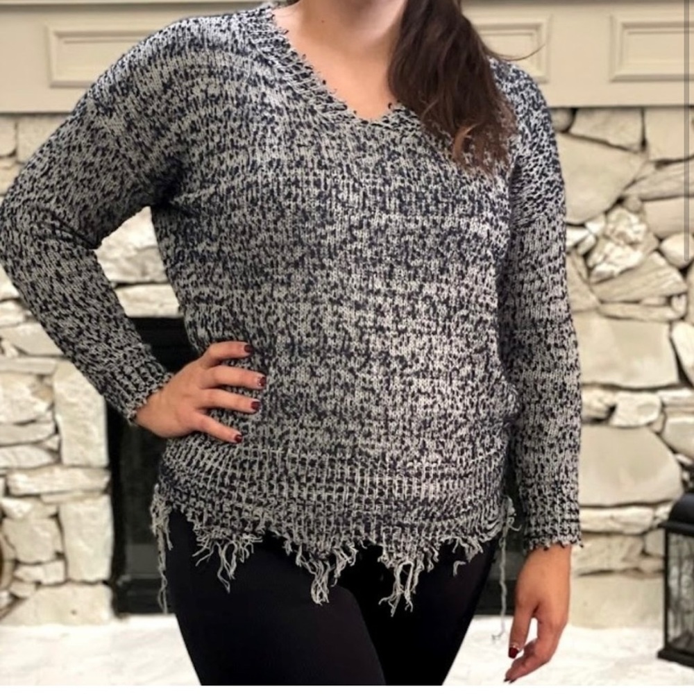 Umgee distressed sweater- comfortable and cute